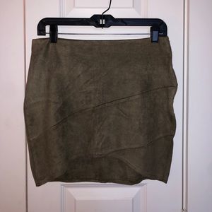 Missguided Olive Suede Skirt